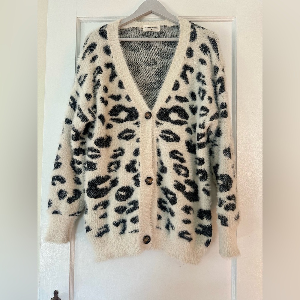 Animal print cardigan, size Medium .